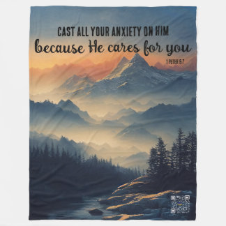 Scripting Blanket He Cares Fleecedecke