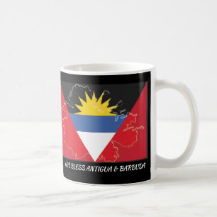 Scripting Customized ANTIGUA BARBUDA FLAG Black Kaffeetasse