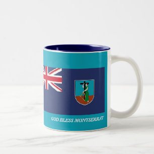 Scripting Customized MONTSERRAT FLAG MAP Blue Zweifarbige Tasse