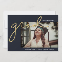 Scripting Grad Navy und Gold Abschluss