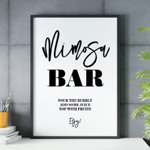 Scripting Mimosa Bar Brautparty Sign Poster