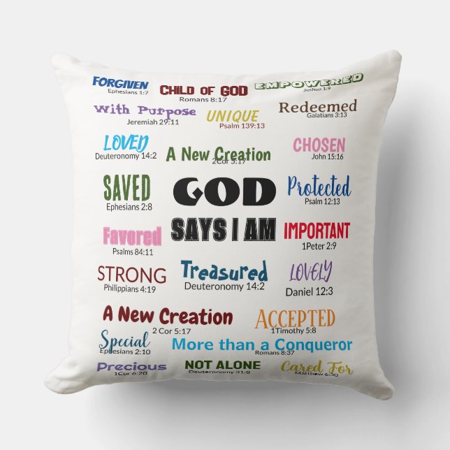 Scripting Throw Pillow Gott sagt Kissen (Vorderseite)