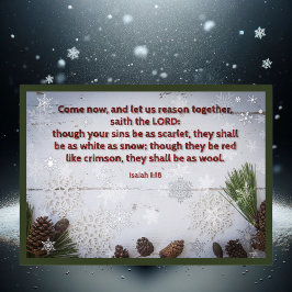 Scripting Verse Isaiah Rustikale Winterschneeflock Folien Feiertagskarte