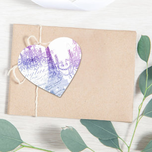 scripts lila Turm Leuchterparis Eiffel Herz-Aufkleber