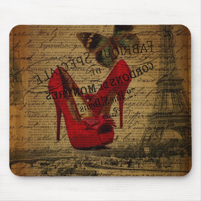 scripts Paris-Eiffelturm-Stilette Fashionista Mousepad (Vorne)
