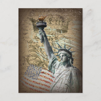 Scripts Patriotic New Yorker Freiheitsstatue Postkarte