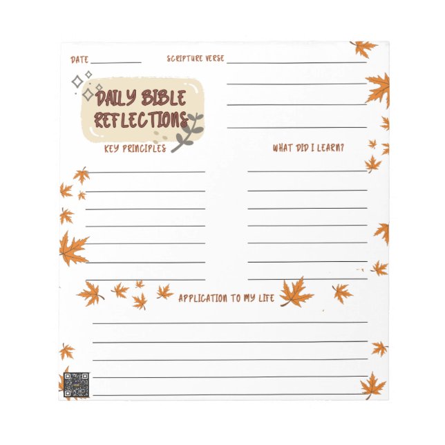 Scripture Daily Reflection Notepad White Notizblock (Vorderseite)