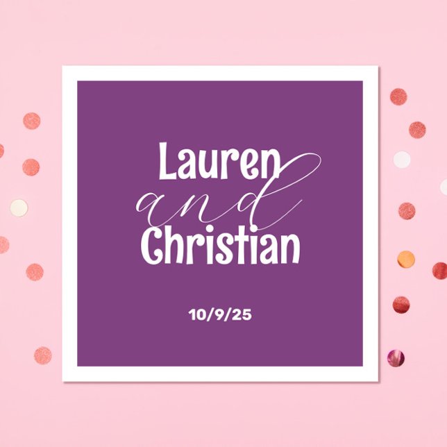 Scripture Dark Lila Wedding Serviette (Von Creator hochgeladen)