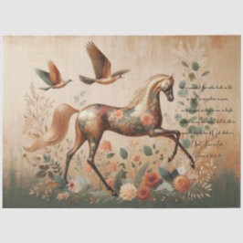 Scripture & Elegant Floral Equine, Decoupage  Seidenpapier