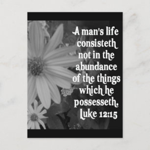 SCRIPTURE LUKE 12:15 POSTKARTE