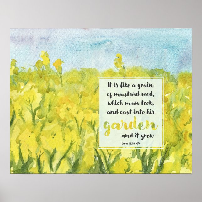 Scripture Mustard Seed Luke 13 Bible Verse Poster (Vorne)
