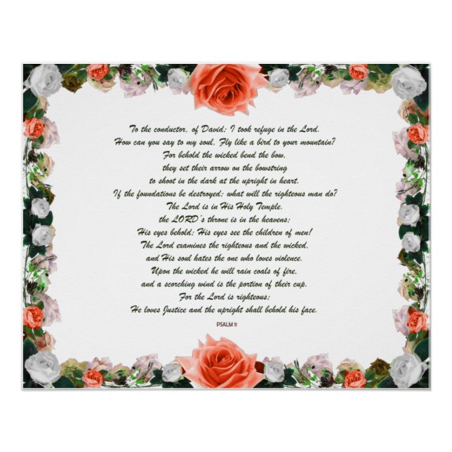 Scripture, Psalm 11, Botanic Poster (Vorderseite)