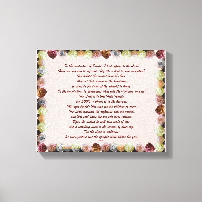 Scripture, Psalm 11, Flowerful Leinwanddruck (Vorderseite)