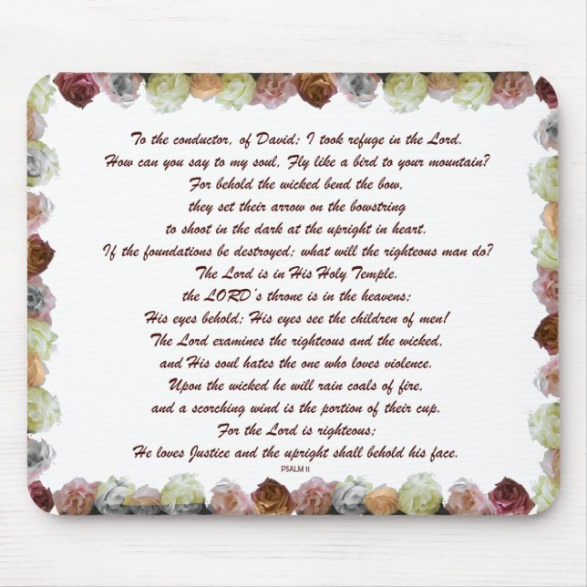 Scripture, Psalm 11, Flowerful Mousepad (Vorne)
