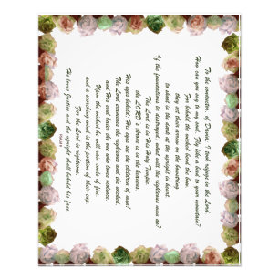 Scripture, Psalm 11, Green Gray Roses Fotodruck