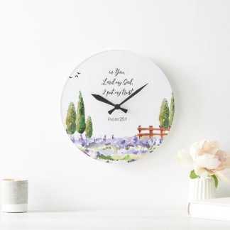 Scripture Psalm 25:1,ich legte My Trust Bluebird A Große Wanduhr
