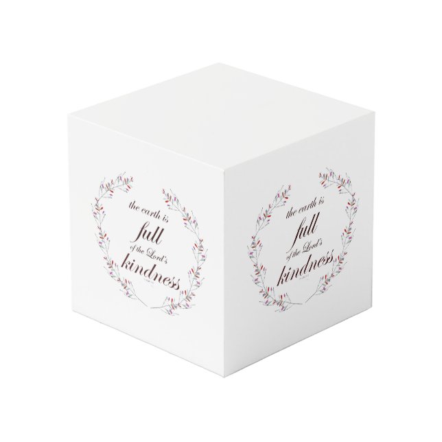 Scripture, Psalm 33, Full Kindness Würfel (Rückseite Schrägansicht)