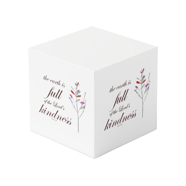 Scripture, Psalm 33, Kindness, Würfel (Vorderseite Schrägansicht)