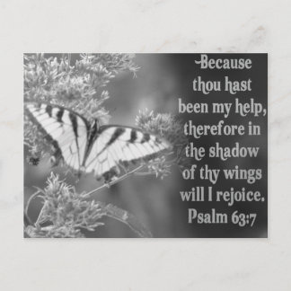SCRIPTURE PSALM 63:7 W/ SCHALTFLÄDEN POSTKARTE