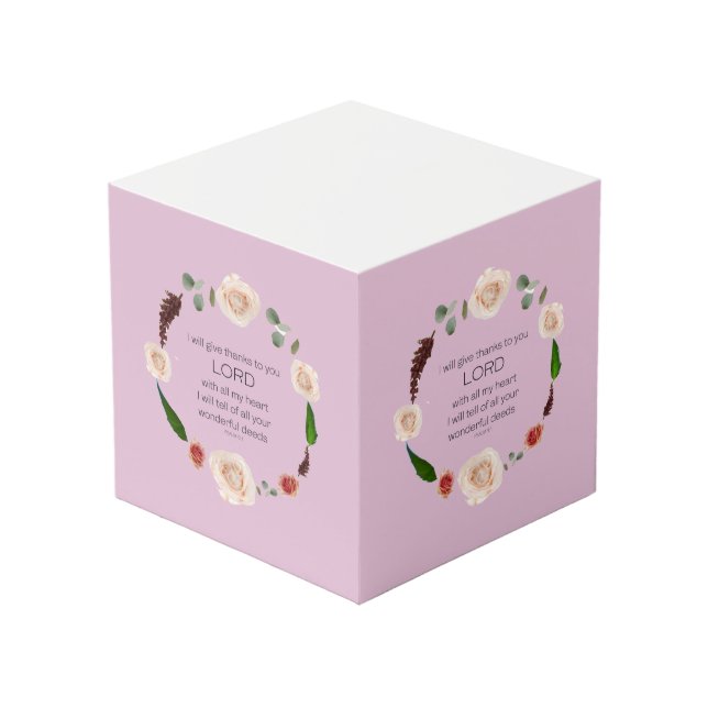 Scripture, Psalm 9, All Your Wonderful Deeds LORD Würfel (Vorderseite Schrägansicht)