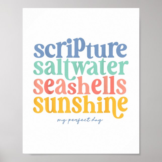 Scripture Saltwater Seashells Sunshine Mein Perfek Poster (Vorne)