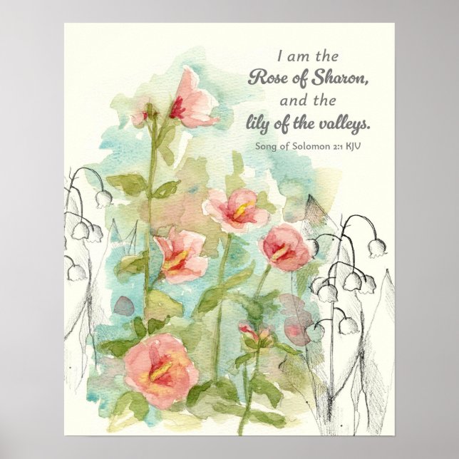 Scripture Song of Solomon Rose of Sharon Lily  Poster (Vorne)