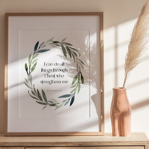Scripture Wall Art   Philippians 4:13 Poster
