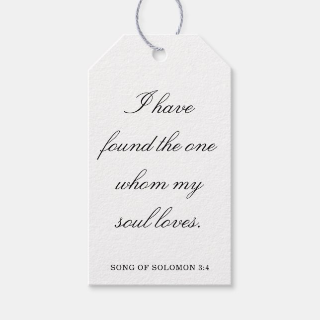 Scripture Wedding Centerpiece, Bridal Shower Decor Geschenkanhänger (Vorderseite)