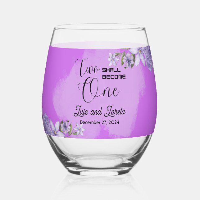Scripture Wedding Glasses Weinglas Ohne Stiel (Vorderseite)