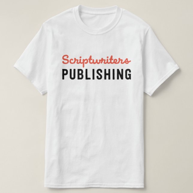 Scriptwriters, die Feuer-orange/schwarzes T-Shirt (Design vorne)