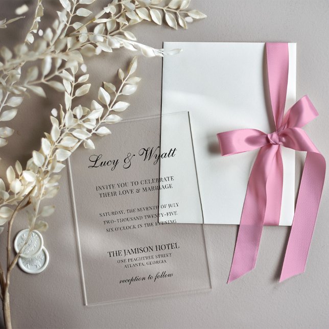 Scripty Black & White Modern Wedding Einladung (Von Creator hochgeladen)