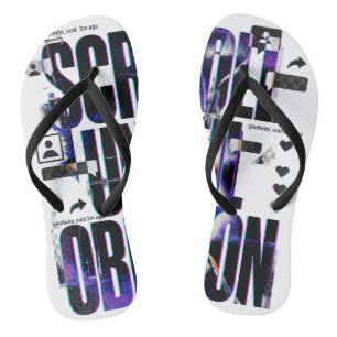 SCROLL BIS ZUM VERGESSEN Social Media Brutalist Flip Flops