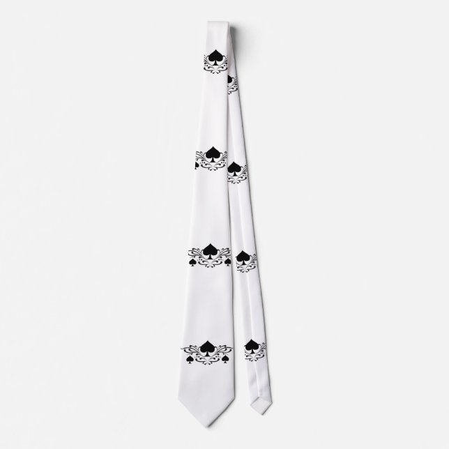 Scroll Black Spades Thunder_Cove im Tattoo-Stil Krawatte (Vorderseite)