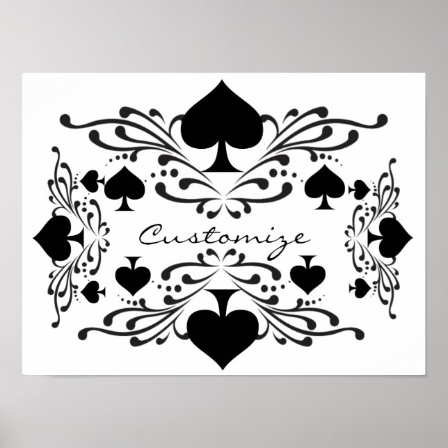 Scroll Black Spades Thunder_Cove im Tattoo-Stil Poster (Vorne)