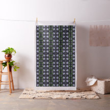 Scroll & Blue Blume 56" Combed Baumwollstoff