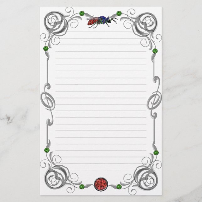 Scroll Cuckoo Wasp Lined Briefpapier (Vorderseite)