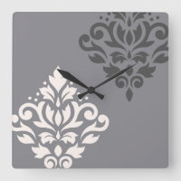 Scroll Damask Art I Cream & Gran