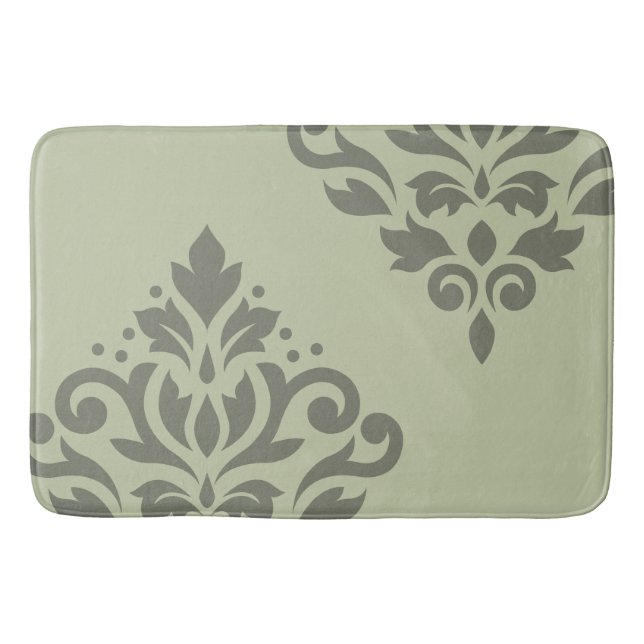 Scroll Damask Art I Deck on Lt Green Badematte (Vorderseite)