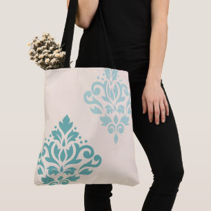 Scroll Damask Art I Tees on Cream