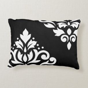 Scroll Damask Art I White Dekokissen