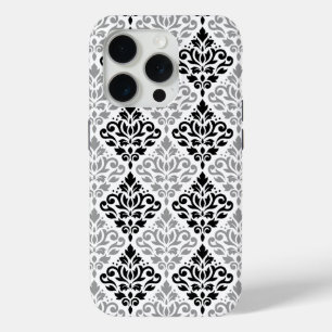 Scroll Damask Big Pattern Schwarz Weiß Case-Mate iPhone Hülle