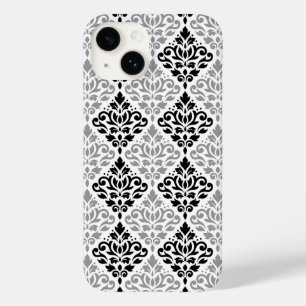 Scroll Damask Big Pattern Schwarz Weiß Case-Mate iPhone 14 Hülle