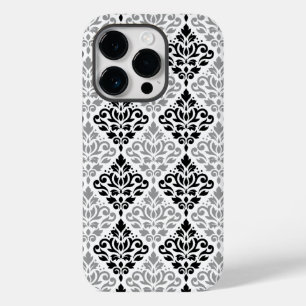Scroll Damask Big Pattern Schwarz Weiß Case-Mate iPhone 14 Pro Hülle