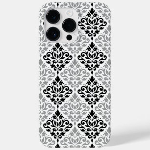Scroll Damask Big Pattern Schwarz Weiß Case-Mate iPhone 14 Pro Max Hülle