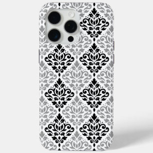 Scroll Damask Big Pattern Schwarz Weiß Case-Mate iPhone Hülle