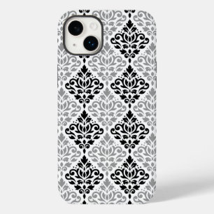 Scroll Damask Big Pattern Schwarz Weiß Case-Mate iPhone 14 Plus Hülle