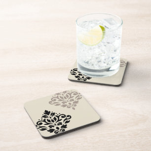 Scroll Damask Kunst, Dichtung und Musik Getränkeuntersetzer