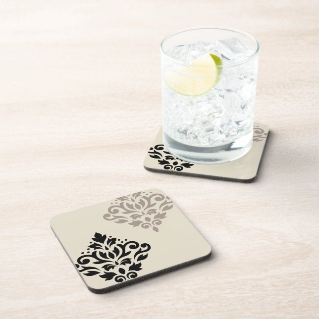 Scroll Damask Kunst, Dichtung und Musik Getränkeuntersetzer (Rechte Seite)