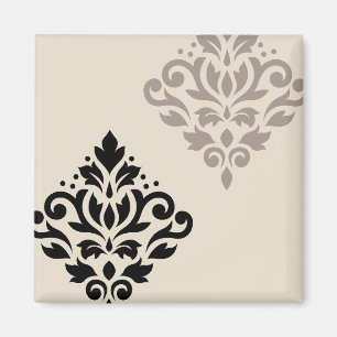 Scroll Damask Kunst, Dichtung und Musik Magnet
