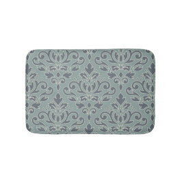 Scroll Damask Lg Ptn (Kontur) Creme Blues Aquamari Badematte